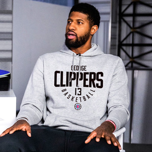 保罗乔治同款连帽卫衣男快船队秋冬季pg篮球运动上衣宽松套头外套