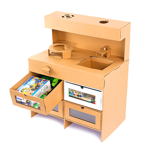 纸箱厨房玩具收纳柜厨具创意纸盒儿童幼儿园纸板diy手工制作材料