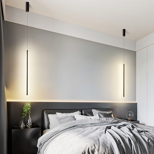 极简床头吊灯北欧客厅背景墙吊线灯现代简约餐厅灯卧室床头小吊灯