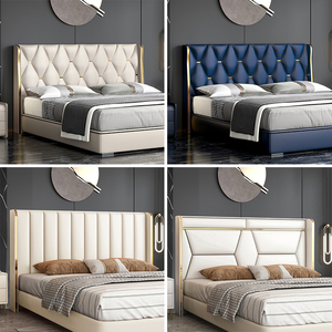 定制轻奢软包床头板床靠背科技布皮艺实木床头板单买床头落地1.