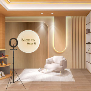 轻奢网红主播墙纸高级感美妆服装店直播间背景墙布鞋子皮包店壁纸