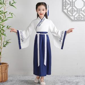 高端汉帅气古汉服l拍照子服比赛子规儿童春秋服装女朝女生i宋奢华