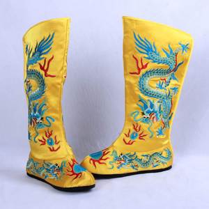 高端代绣鞋花帝鞋精品男靴子龙靴龙袍l专用配饰男皇图案奢华