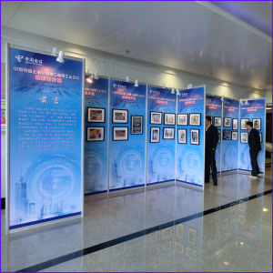 八棱柱书画展板标准展位展架学校招聘会便携移动展板户外活动隔断