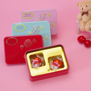 瑞士莲进口软心夹心牛奶巧克力喜糖成品2粒 西式铁盒婚礼糖盒含糖