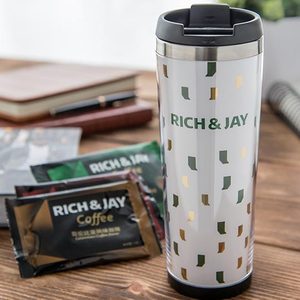 包邮安利悦享荟RICH&JAY随行杯-白色  口杯水杯咖啡杯不绣钢内胆