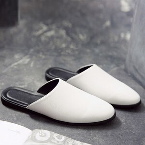 高端男士软c头包皮拖鞋韩式防滑无后凉皮跟鞋居家懒人半拖鞋男奢