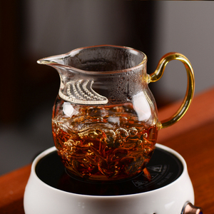加厚玻璃月牙公道杯茶漏一体大容量带滤网分茶器高硼硅耐热泡茶器
