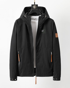 现货loewe罗意威21秋冬新款刺绣小logo 夹克男长袖连帽风衣外套男