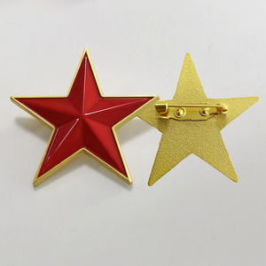 红色五角星胸针定制男士帽子徽章包包装饰领花金属星星胸徽纪念章