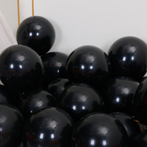 生日装饰加厚亚光黑色气球气球链造型圆汽球5寸10寸12寸18寸36寸