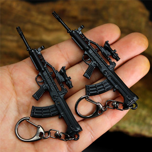 吃鸡迷你小号95式合金步枪玩具金属小枪钥匙扣挂件吊坠AWM狙击98K