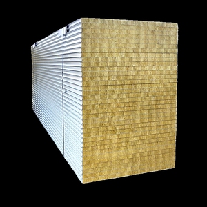 50岩棉夹心瓦楞板镀锌彩钢岩棉板复合板夹芯板隔热保温厂房顶板
