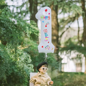 ins风白色铝膜数字气球周岁生日户外派对场景布置网红拍照道具
