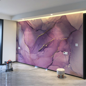 北欧彩绘抽象艺术电视背景墙自粘墙贴画客厅卧室装饰墙布定制壁纸