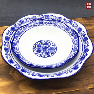 中国风式青花瓷荷口汤碗689102寸汤菜碗水煮鱼肉片碗酒店陶瓷餐具
