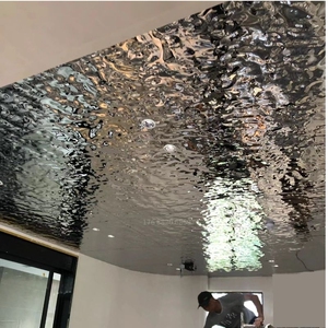 不锈钢水波纹板镜面天花吊顶压花板金属波浪板背景墙装饰水波纹板