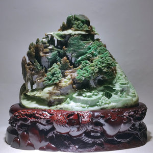 高端大师玉雕 志存高远 独山玉石山子意境中式摆件 镇宅艺术品 证