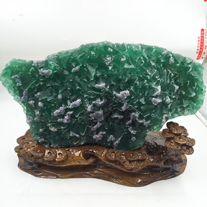 天然绿萤石矿物晶体原石摆件奇石观赏石自然石工艺礼品 收藏 包邮