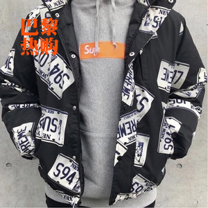 supreme车牌羽绒服图片