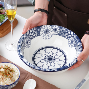 汤碗家用大号碗陶瓷装酸菜鱼排骨餐具釉下彩创意新款汤古盆景