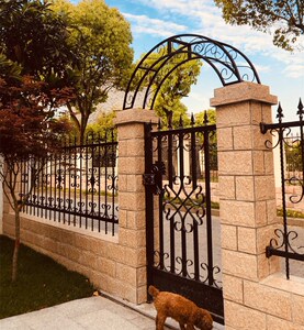 欧式铁艺大门别墅农村婚礼大门拱门拱形门造型庭院门花园爬藤架子_阿