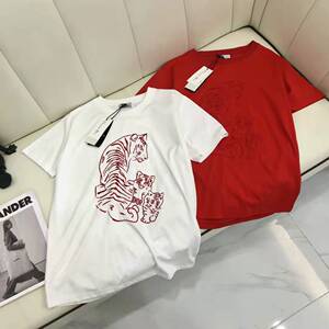 正品 dior/迪奥 22早春新款经典刺绣老虎印花休闲圆领短袖t恤女