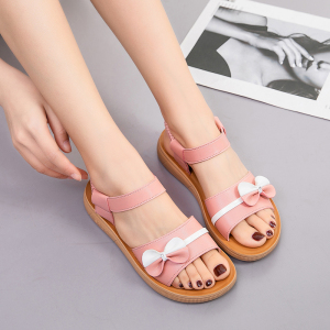 女生凉鞋夏季新款魔术贴平底鞋中大童防滑软底中小学生轻便沙滩鞋