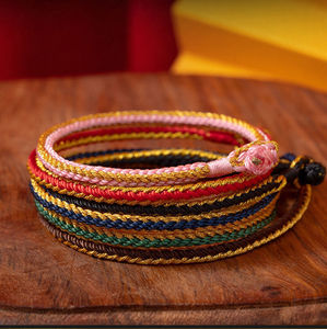 小众本命年八股编织四面佛红绳手链纯手工幸运绳桃花手绳情侣男女