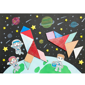 手术diy七巧板变废为宝创意黏贴画美术半成品装扮智力拼图材料包