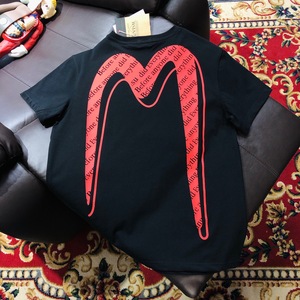 日本福神t恤2021夏新款字母笔刷大m印花休闲纯棉短袖男女同款潮牌