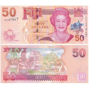 【大洋洲】全新unc 斐济50元 纸币 外国钱币 nd(2007)年 p