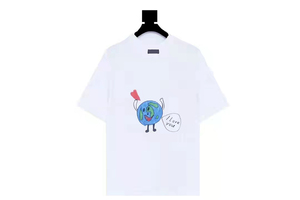 巴黎21SS慈善环保地球流行动漫宽松卡通夏季通勤短袖全棉圆领短袖