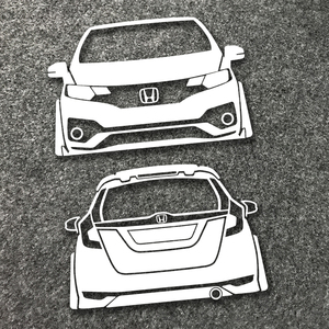 汽车18款飞度日规rs版潮跑 后车窗挡风玻璃镂空剪影反光贴纸