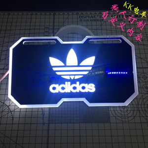 定制个性发光尾牌镜面亚克力8字形摩托车电摩电动车发光车牌