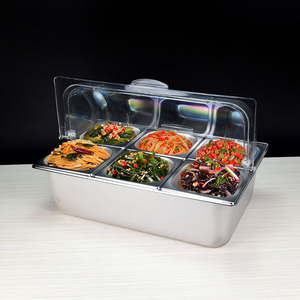 卤菜展示盘双层加冰保鲜保温卤味熟食托盘自助小菜展示盒子不锈钢
