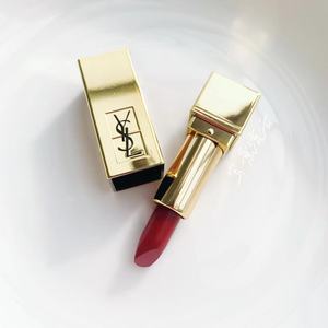 ysl圣罗兰方管口红唇膏1966纯口红1.3g缎光暖红棕  上海柜小样
