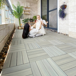 鲁卡阳台地板生态木室外防水阳台装饰地面铺设拼接木塑露台防腐木