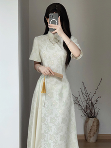 新中式改良旗袍奥黛连衣裙2024夏季年轻款少女高端气质小个子日常