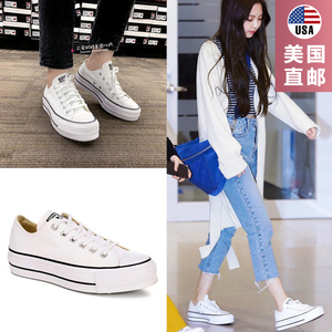 可爱鹅鹅美国直邮 converse/匡威 low厚底帆布鞋赵露思jennie同款