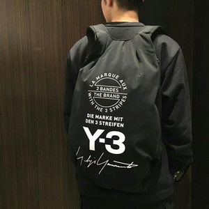 y-3 yohji backpack 山本耀司 签名印花 y3暗黑系 书包 双肩背包