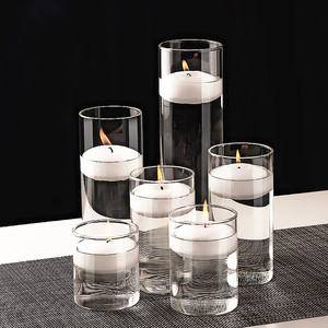 浮水蜡烛玻璃烛台浪漫烛光晚西餐酒店生日聚会派对装饰漂浮蜡烛杯
