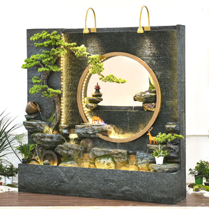 室内客厅玄关装饰假山流水喷泉景观办公室水幕墙庭院循环水系摆件