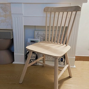 日式实木白胚餐椅北欧原木商用温莎椅白胚diy定制餐厅椅子家用
