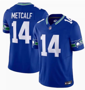 23新品nfl西雅图海鹰队麦特卡夫14号 dk metcalf 橄榄比赛球衣