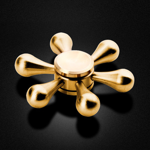 莱珍斯指尖陀螺黄铜六臂陀螺指间螺旋金属陀螺dec成人减压玩具