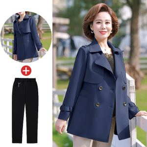 妈妈风衣女短款春装洋气阔太太上衣服40岁50中年女春秋气质外套薄