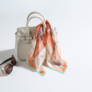 杭州丝绸真丝小方巾女50x50 桑蚕丝韩国小领结护颈小丝巾四方围巾