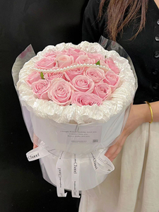 99粉红玫瑰花束鲜花同城速递送女友生日订婚上海郑州成都重庆广州