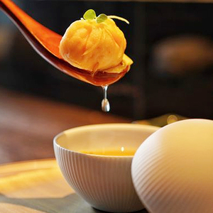 餐厅创意位上甜品小汤碗法式分子料理个性点心球形盖碗甜点碟子盘